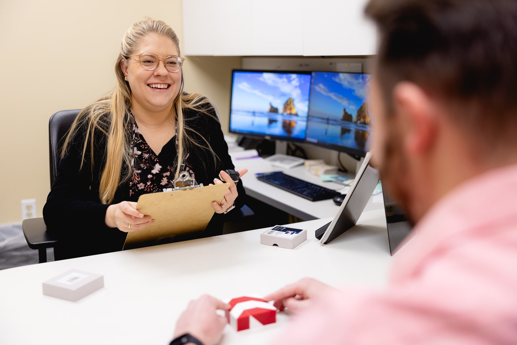 Neuropsychology professional in an office.