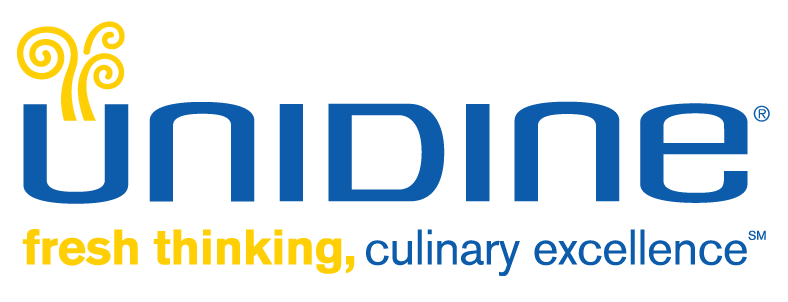 Unidine logo with the line fresh thinking, culinary excellence