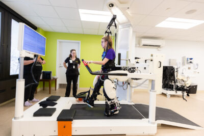 Lokomat machine being used by Cerebral Palsy patient