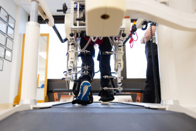 Lokomat machine being used by Cerebral Palsy patient