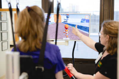 Cerebral Palsy patient doing lokomat therapy
