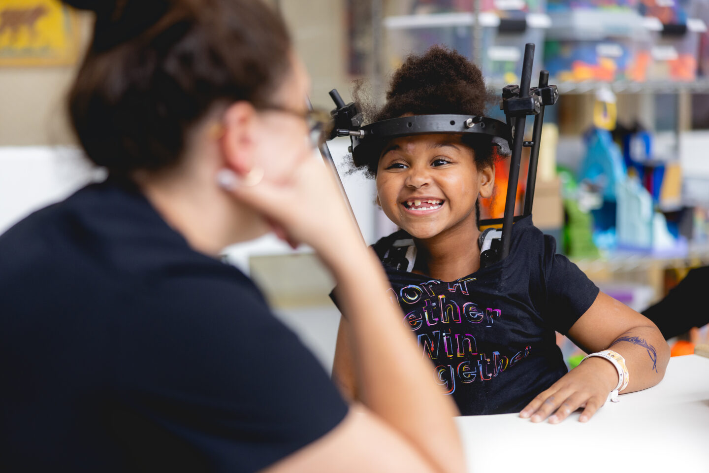 Smiling child at MFB Kids Rehab Hospital