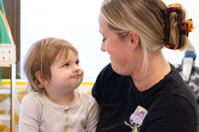 child life specialist with patient