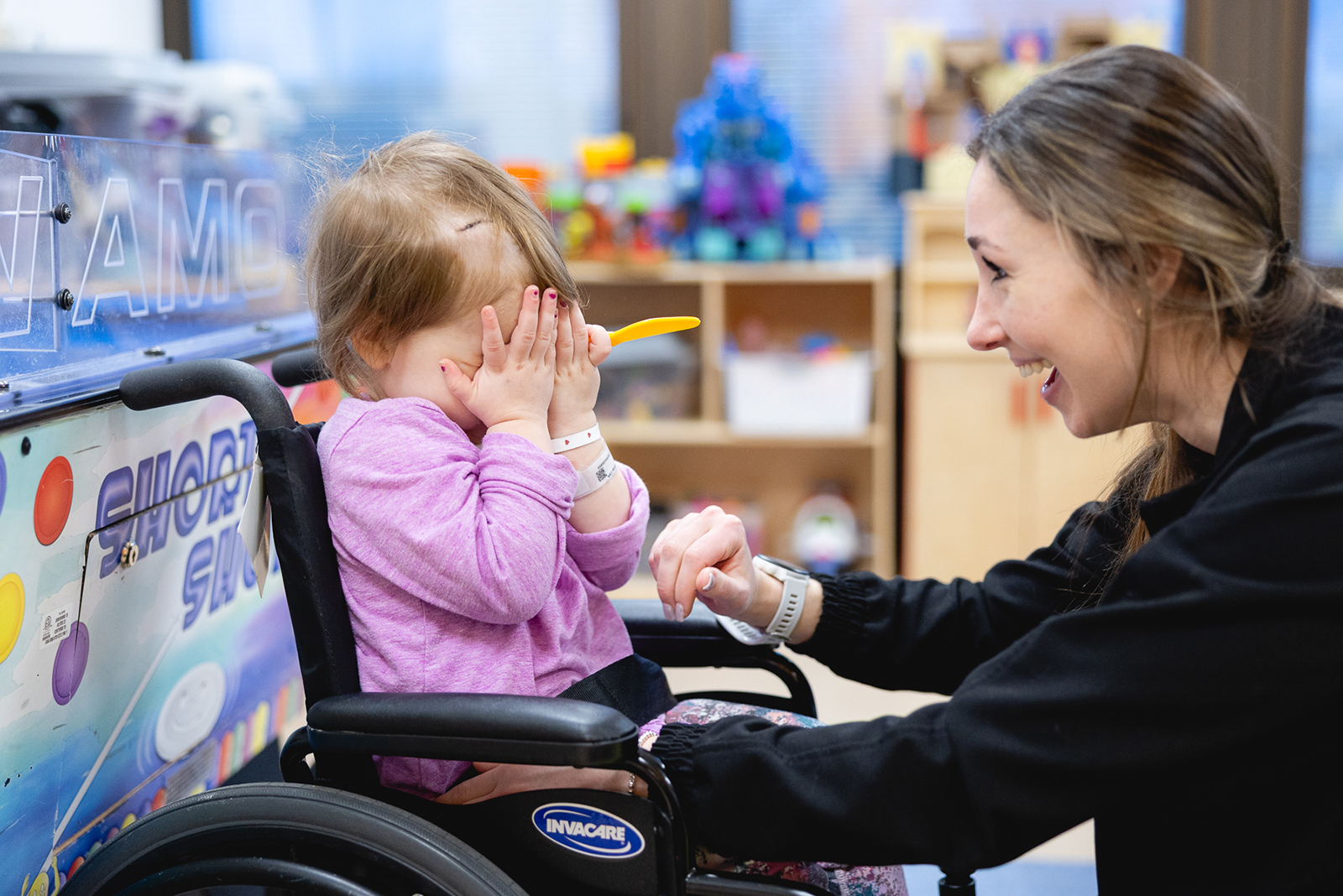 Pediatric occupational therapy patient at Mary Free Bed Kids
