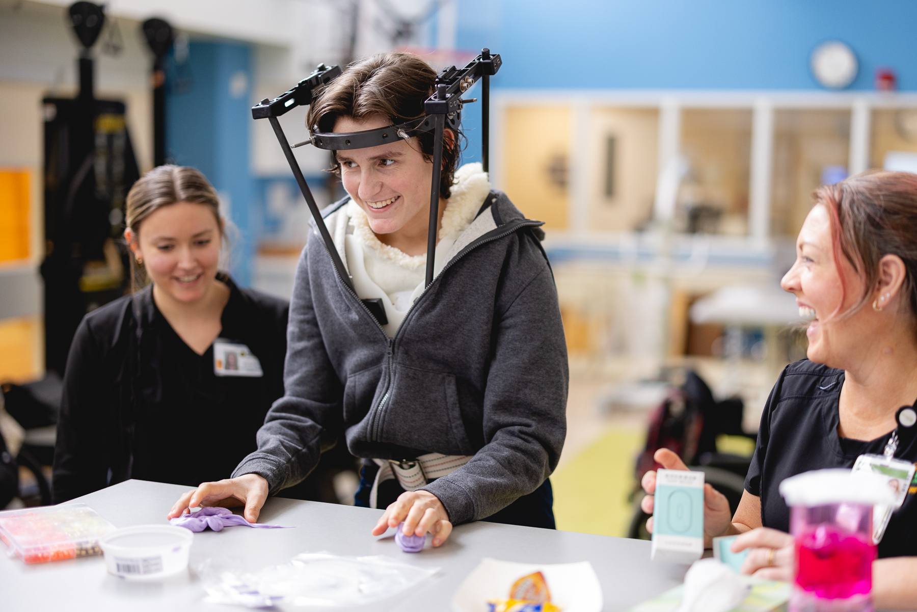 Spinal cord injury patient graduation at Mary Free Bed Kids