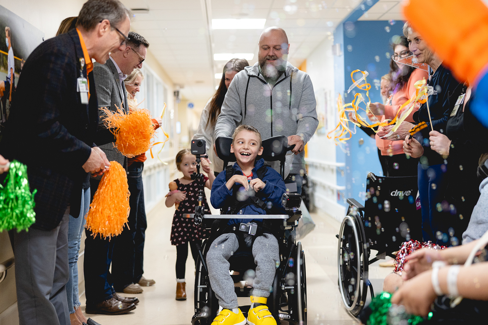 Spinal cord injury patient graduation at Mary Free Bed Kids