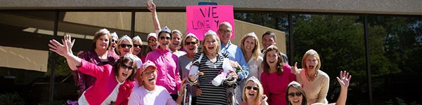 Pam Buschle and friends celebrate