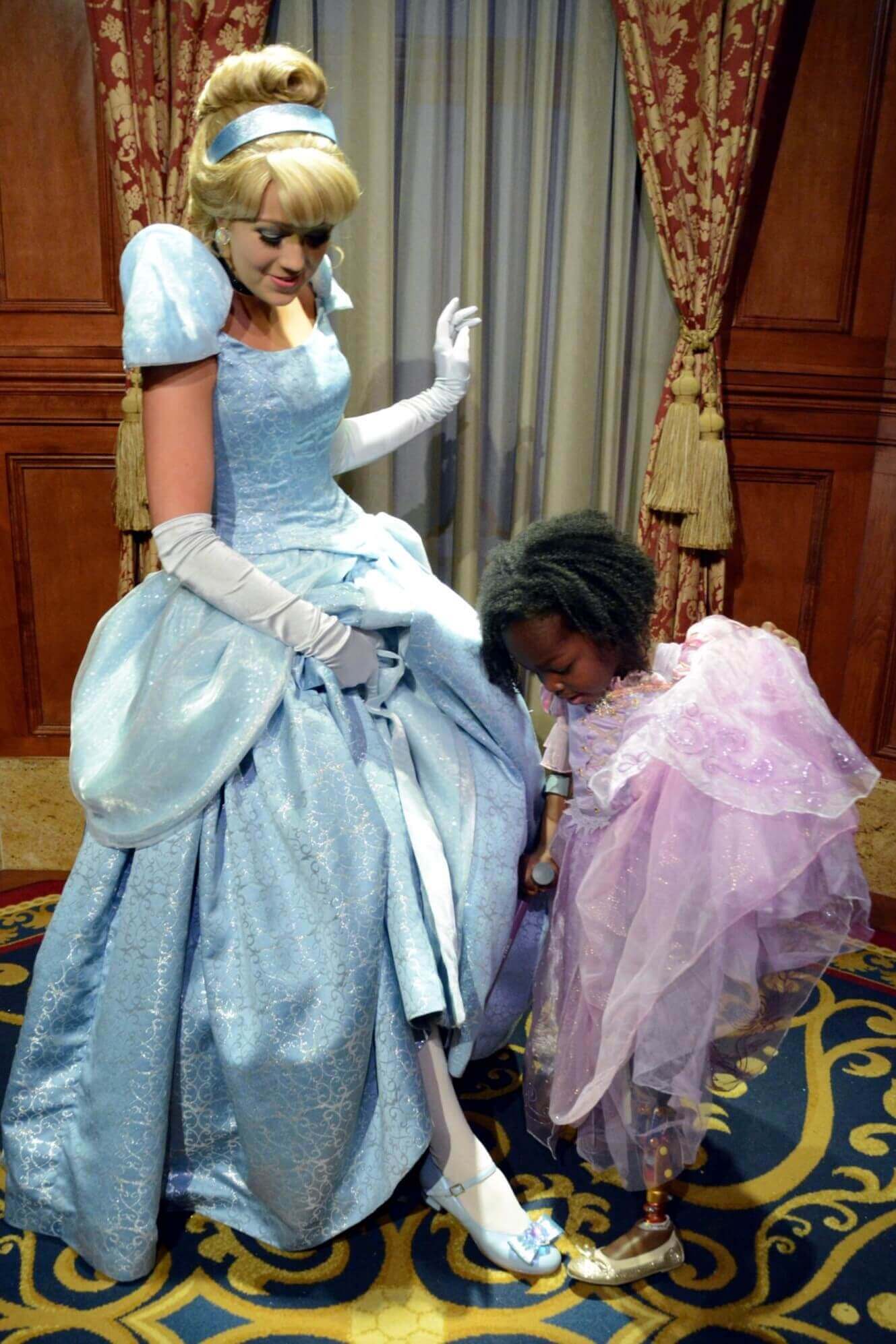 Jerrensia Kroll and Cinderella Shoes Disney Visit Courtesy Jen Kroll