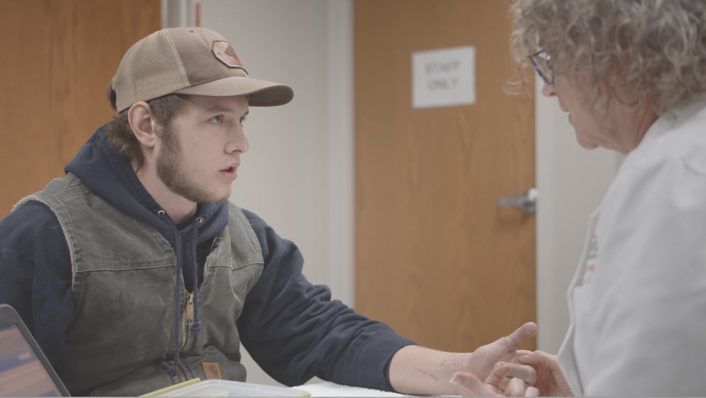 Aiden Adkins at Mary Free Bed Hand Therapy