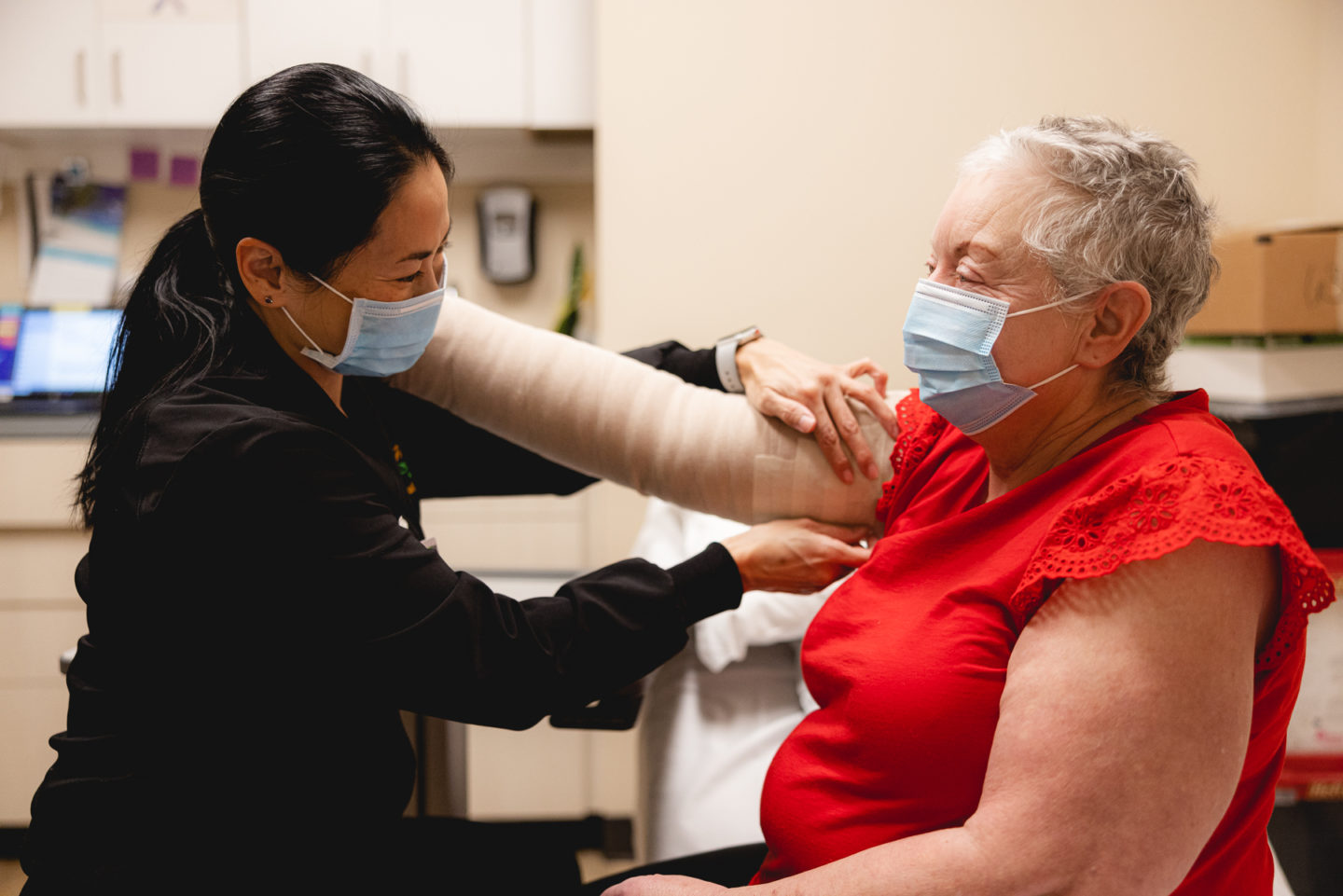 Lymphedema patient at outpatient clinic