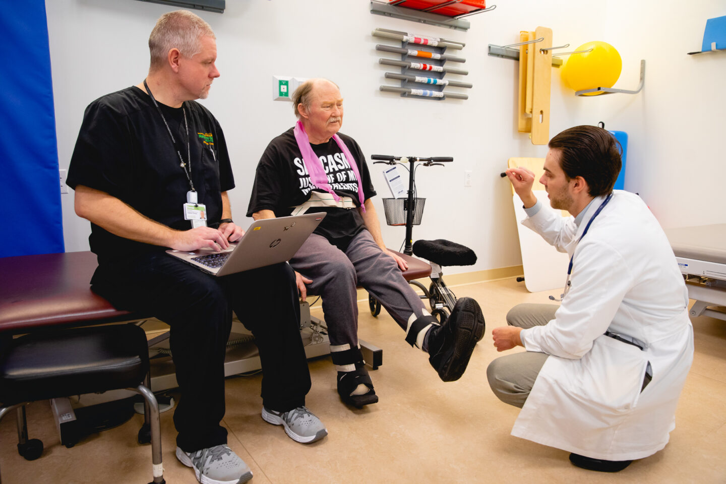 Inpatient patient Robert Steele with Dr. Nicholas Gut