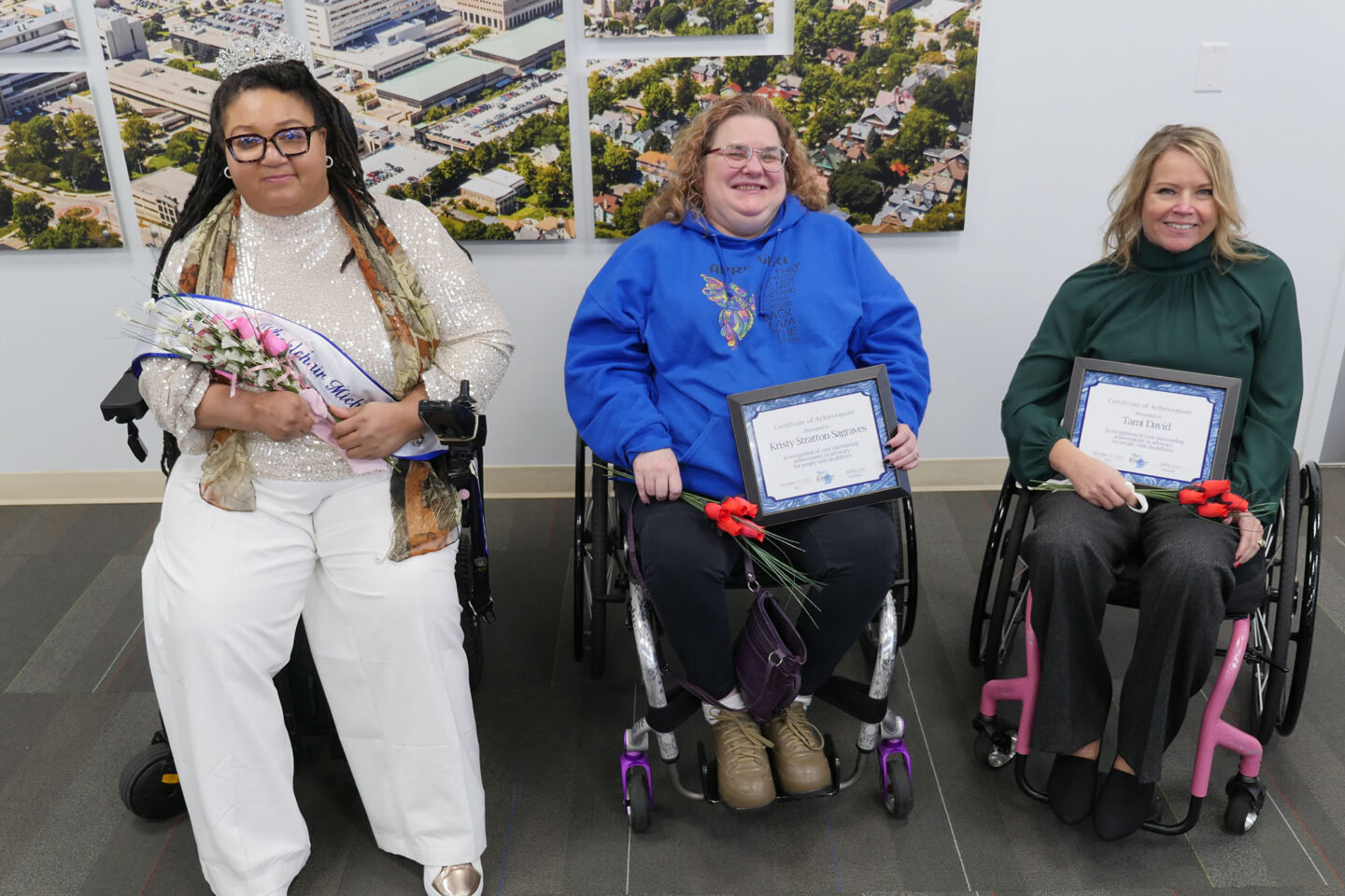 contestants at Ms. Wheelchair Michigan event