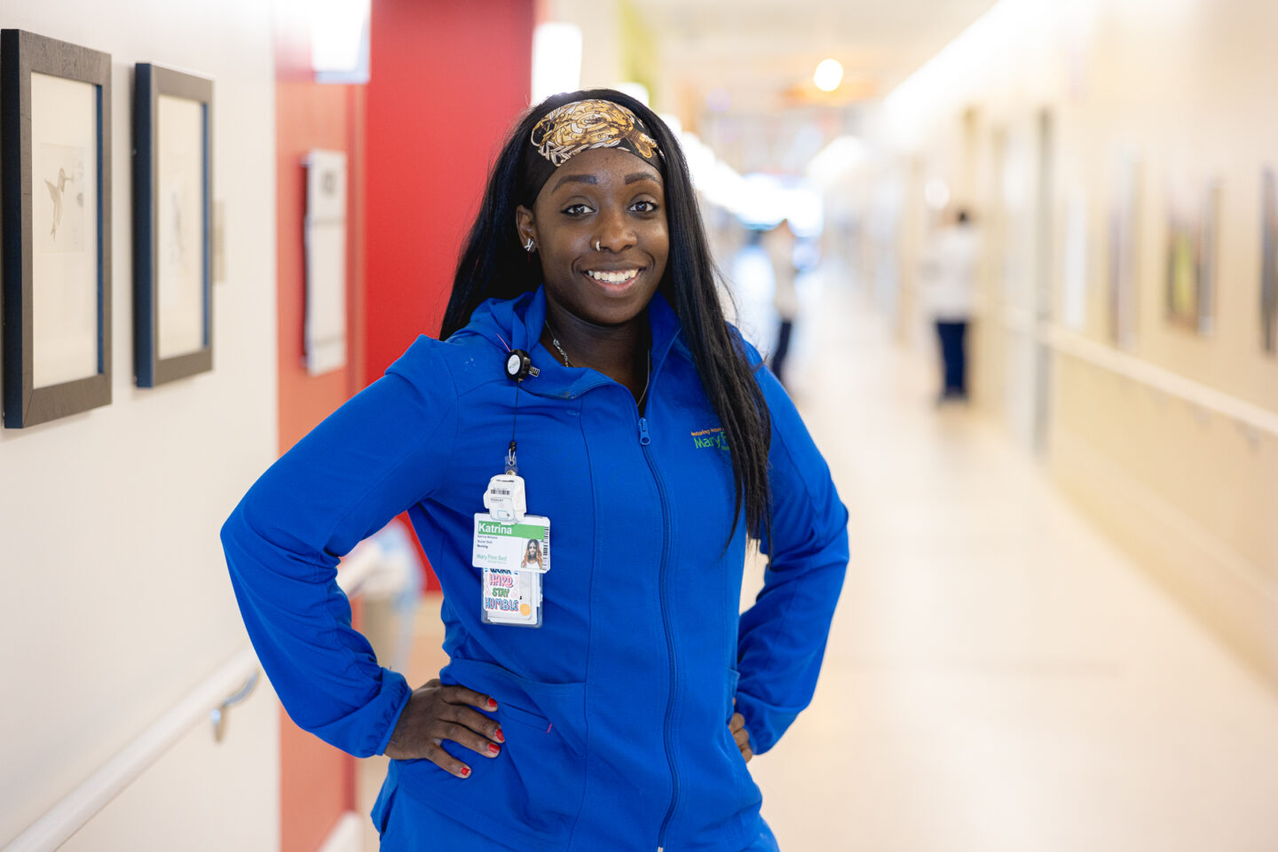 nurse tech katrina smiling for camera
