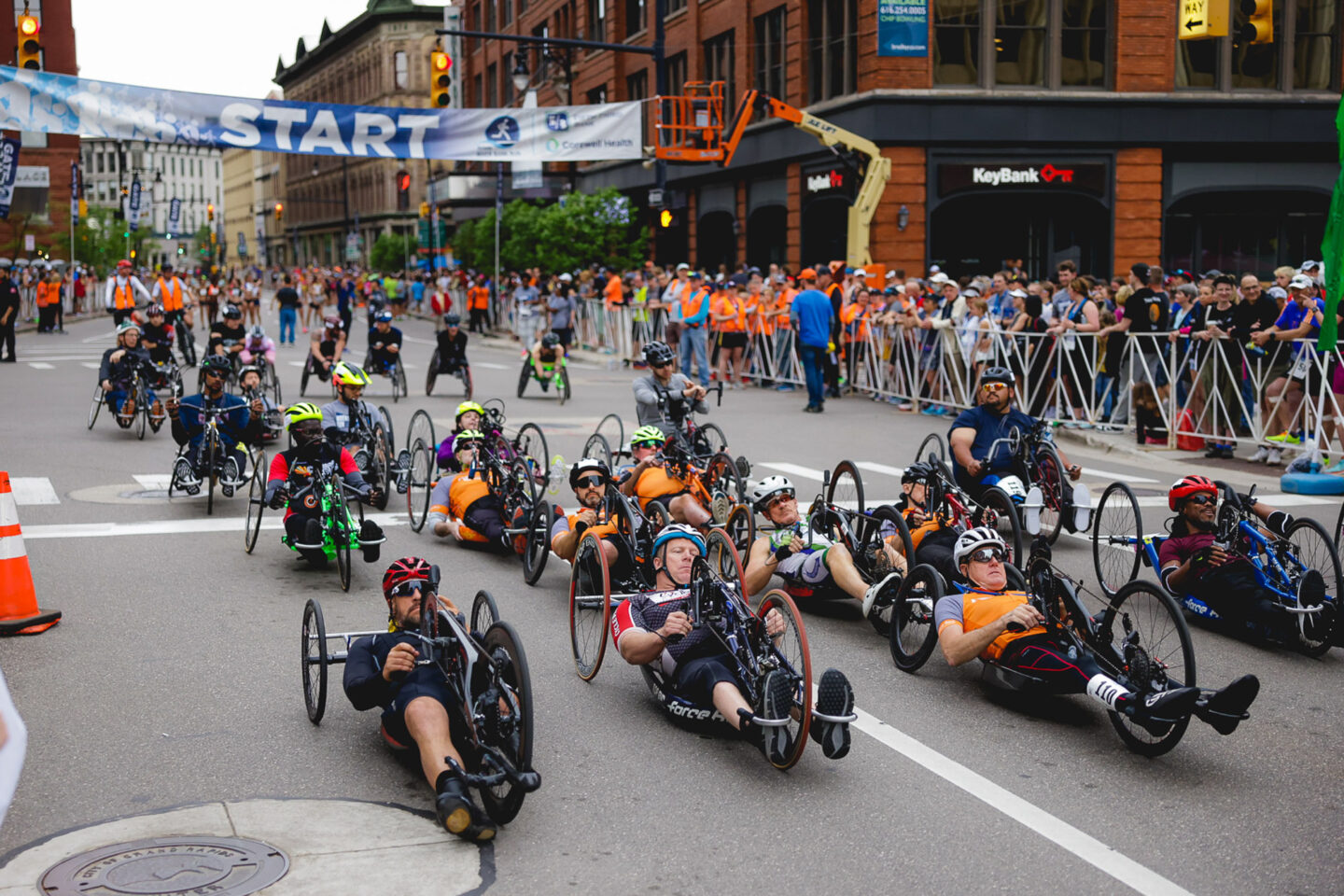 River bank run handcycle starting line