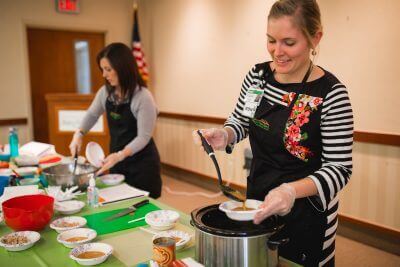Creativity in the kitchen can inspire healthy eating 39 Cooking demos at Mary Free Bed Rehabilitation Hospital Jessi and Joanna e1487021647293