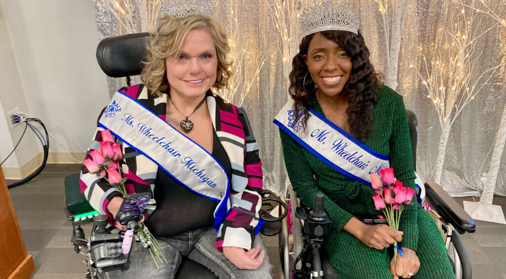 Breaking Barriers: Art Professor and DJ Rynita McGuire Crowned Ms. Wheelchair Michigan 12 Ms Wheelchair Michigan 25 01 Winner Rynita with Last winner Shanta e1737345829589