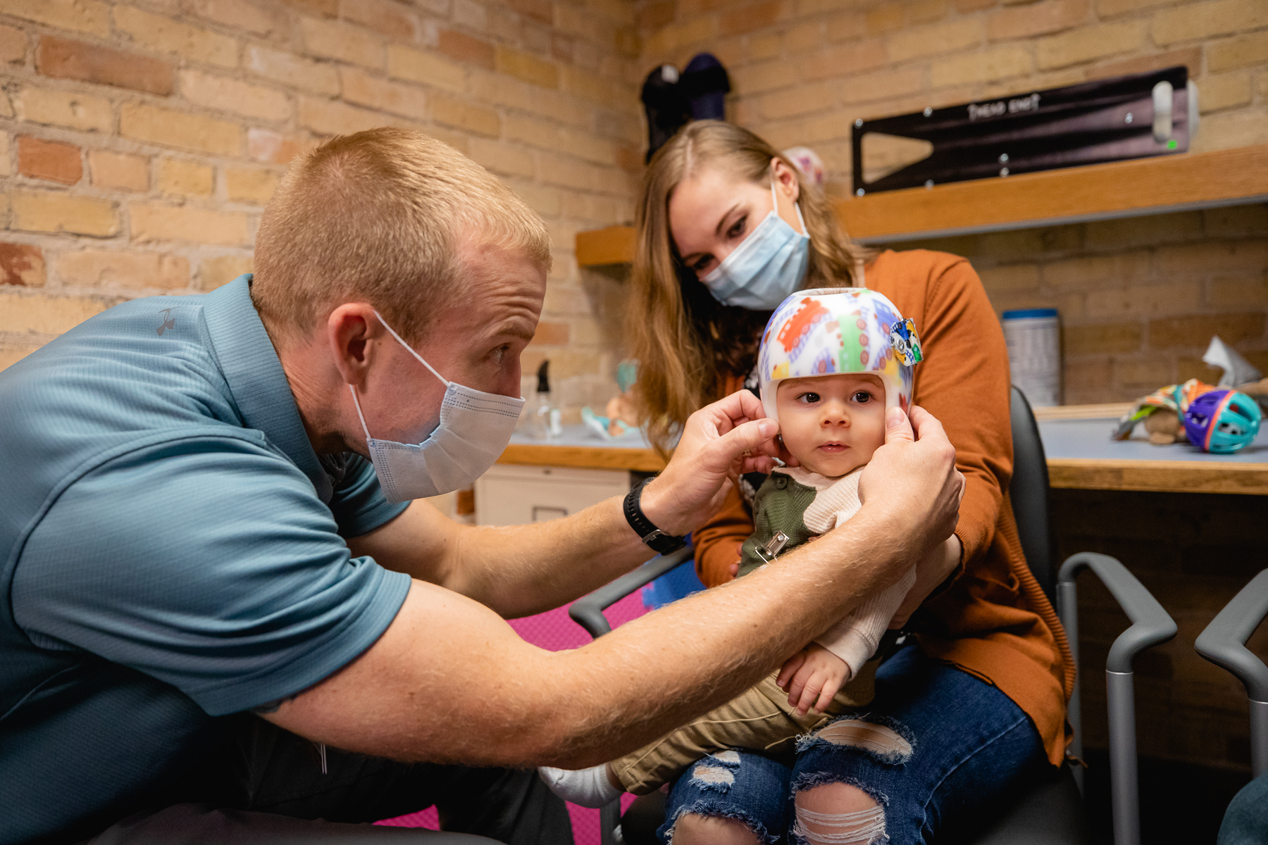 baby flat spot helmet correction