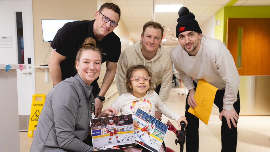 Young Patients Score Big During Grand Rapids Griffins Visit to Mary Free Bed 8 grand rapids griffins visit inpatient peds jan 2025 8286 e1738268602543