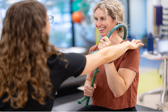 Home 26 outpatient mobility therapy pt with erin spruit and patient gina july 2024 3272