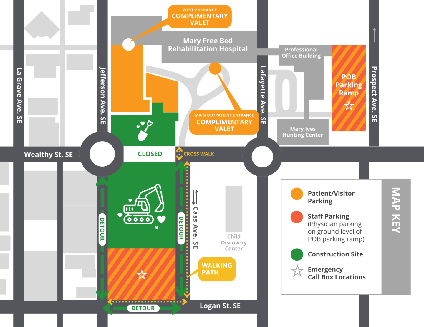 parking map for Grand Rapids campus