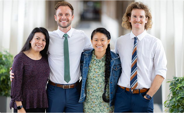 A World-Class PM&R Residency Program 1 Smiling professionals in Mary Free Bed's PM&R Residency program.