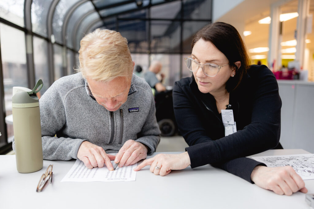 Mary Free Bed post-concussion patient in occupational therapy