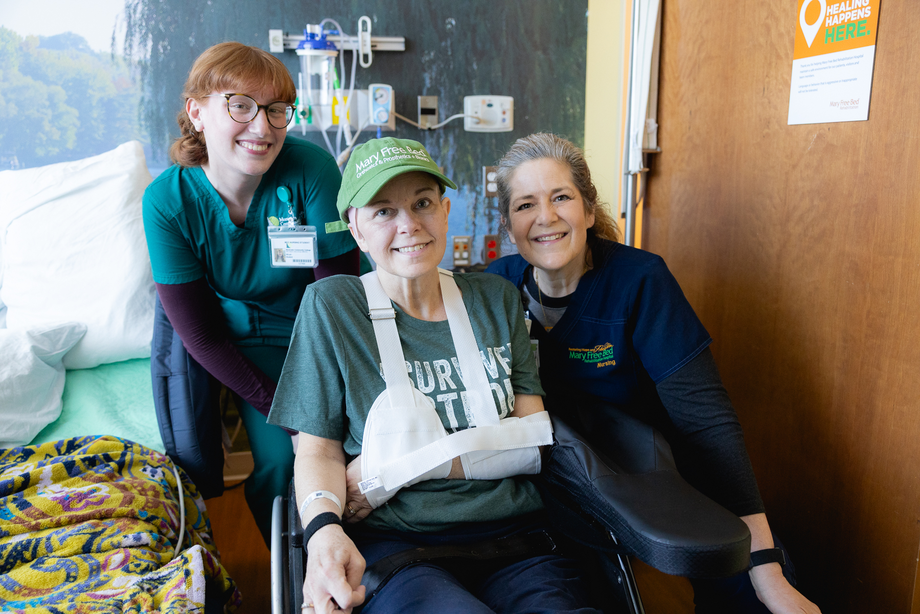 Mary Free Bed Nurse with patient
