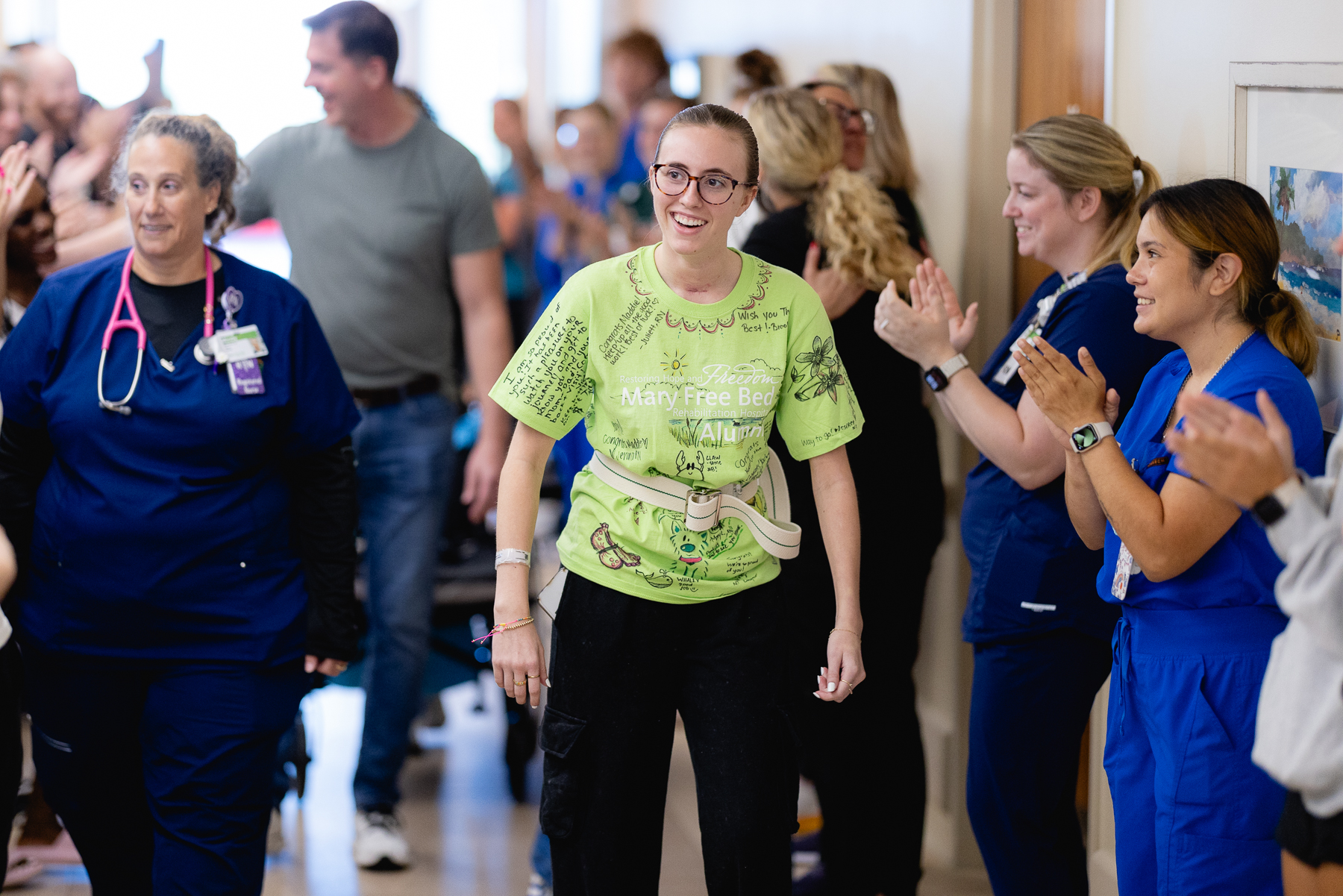 Mary Free Bed Nurse with patient