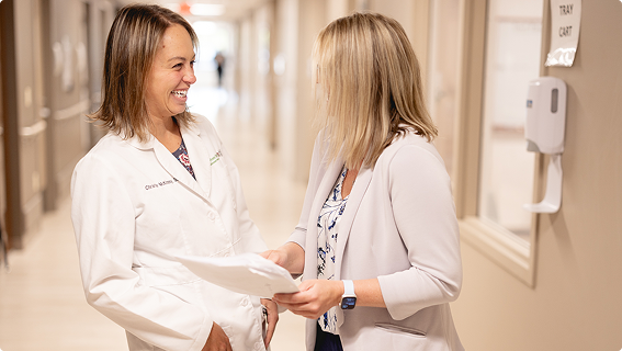doctors talking in hallway